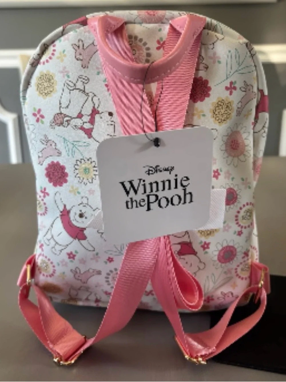 Disney Winnie the Pooh Cream and Pink Floral Kids Backpack
